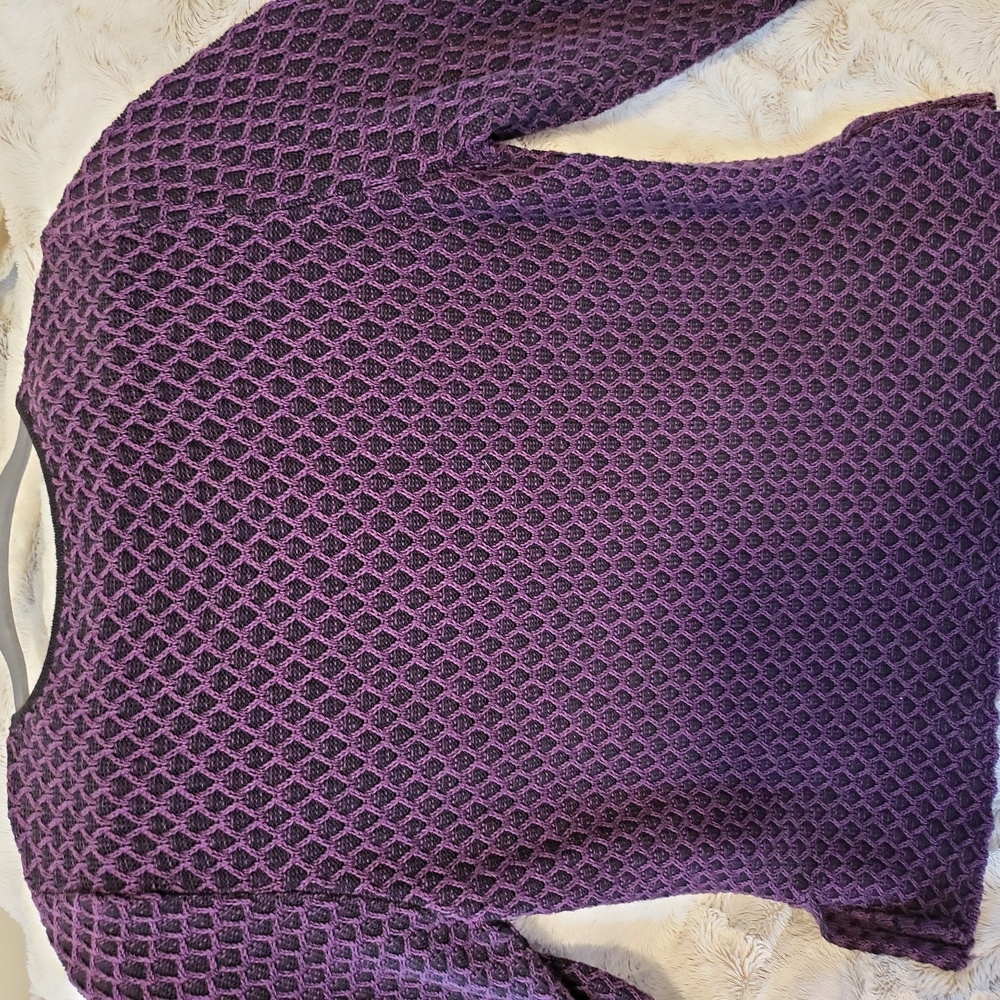 Habitat ladies waffle knit sweater, purple, size large - Picture 4 of 5